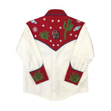 Rockmount Clothing Kid's Red Vintage Cactus & Stars Chain Stitch Embroidery Western Shirt - Rockmount Clothing - Flyclothing LLC