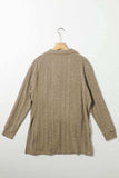 Slit Johnny Collar Long Sleeve Sweater - Trendsi - Flyclothing LLC