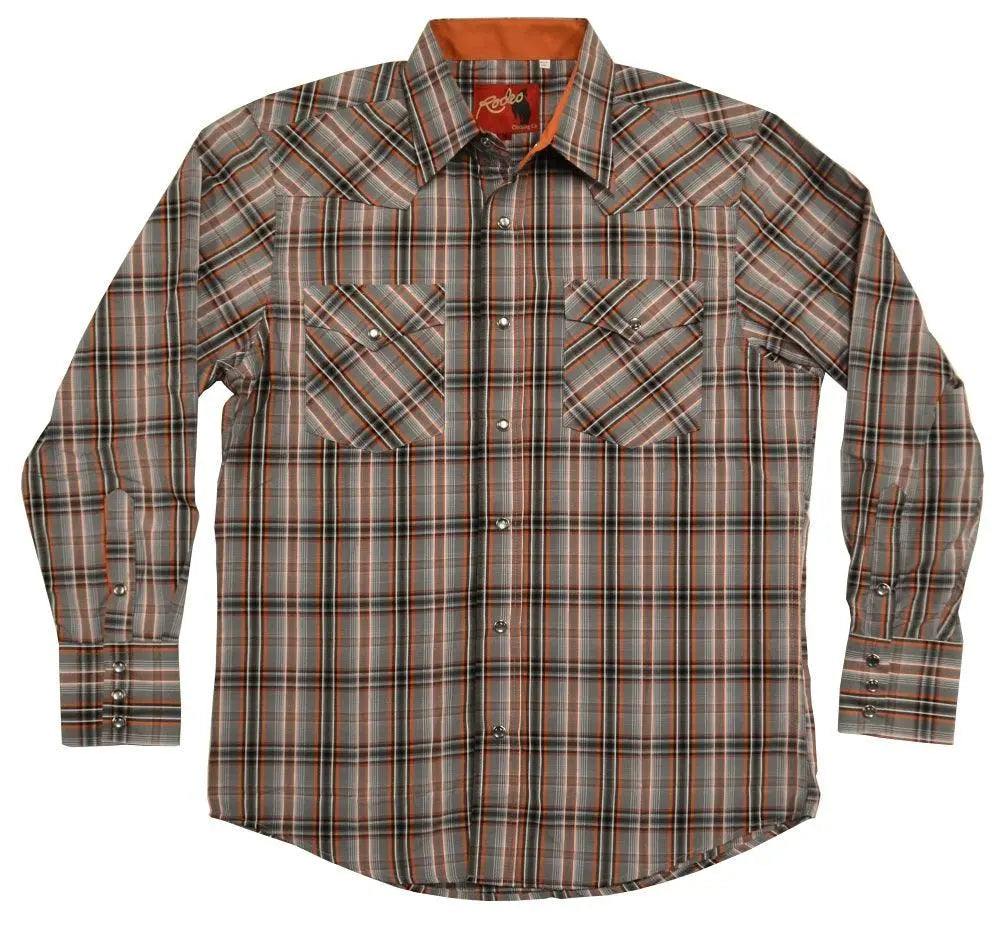 Rodeo Orange & Black Plaid Western Shirt - Flyclothing LLC