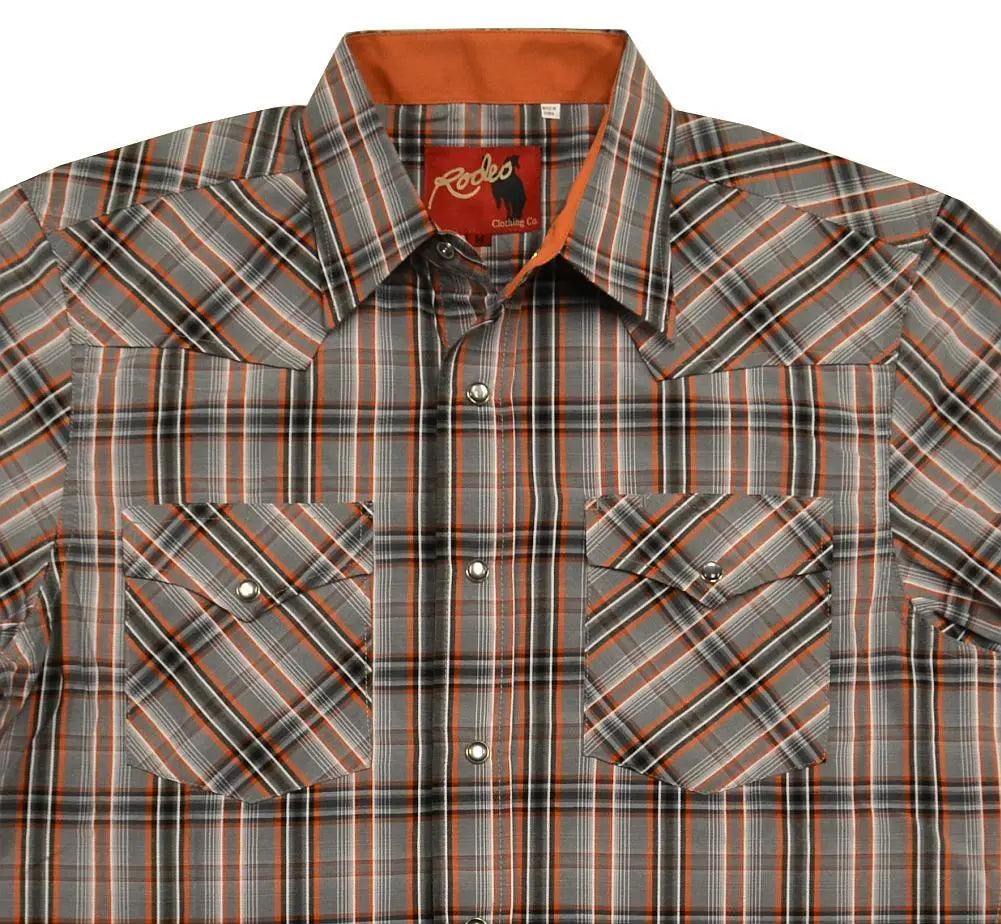 Rodeo Orange & Black Plaid Western Shirt - Flyclothing LLC