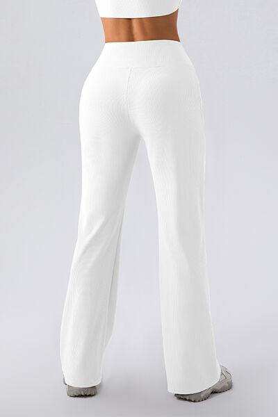 High Waist Straight Active Pants - Trendsi - Flyclothing LLC