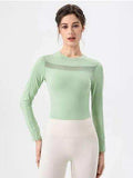 Round Neck Long Sleeve Active T-Shirt - Trendsi - Flyclothing LLC