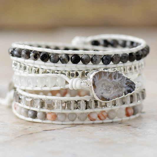 Natural Stone Layered Bracelet - Trendsi