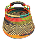 Bolga Pot Design Market Basket, Mixed Colors - Gitzell