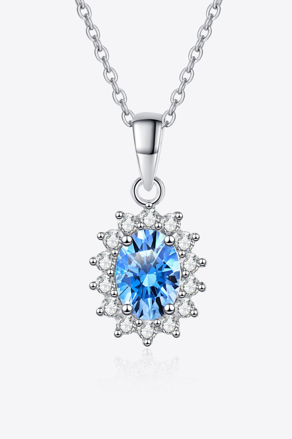 1 Carat Moissanite 925 Sterling Silver Necklace - Trendsi