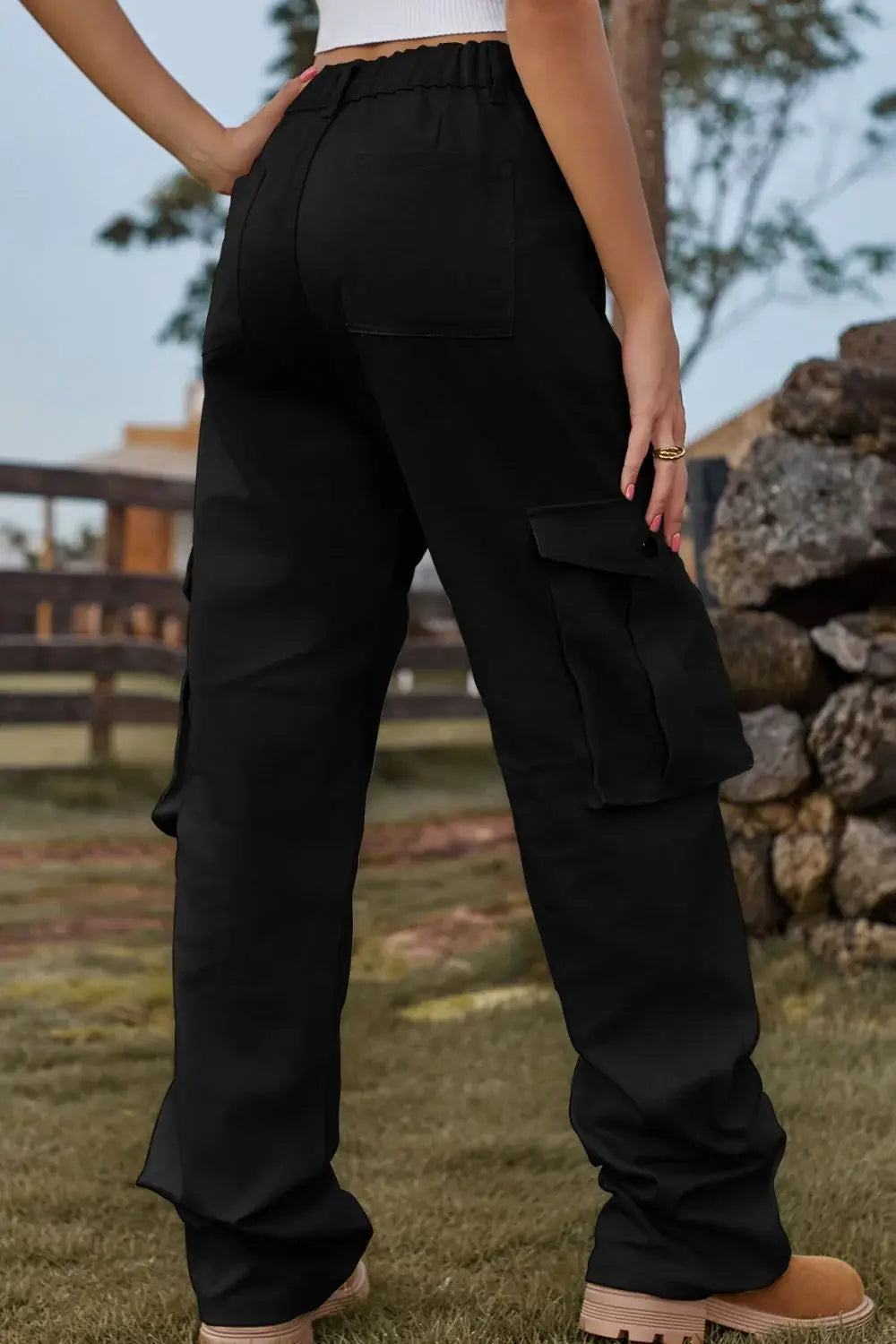 Loose Fit Long Jeans with Pockets - Trendsi - Flyclothing LLC