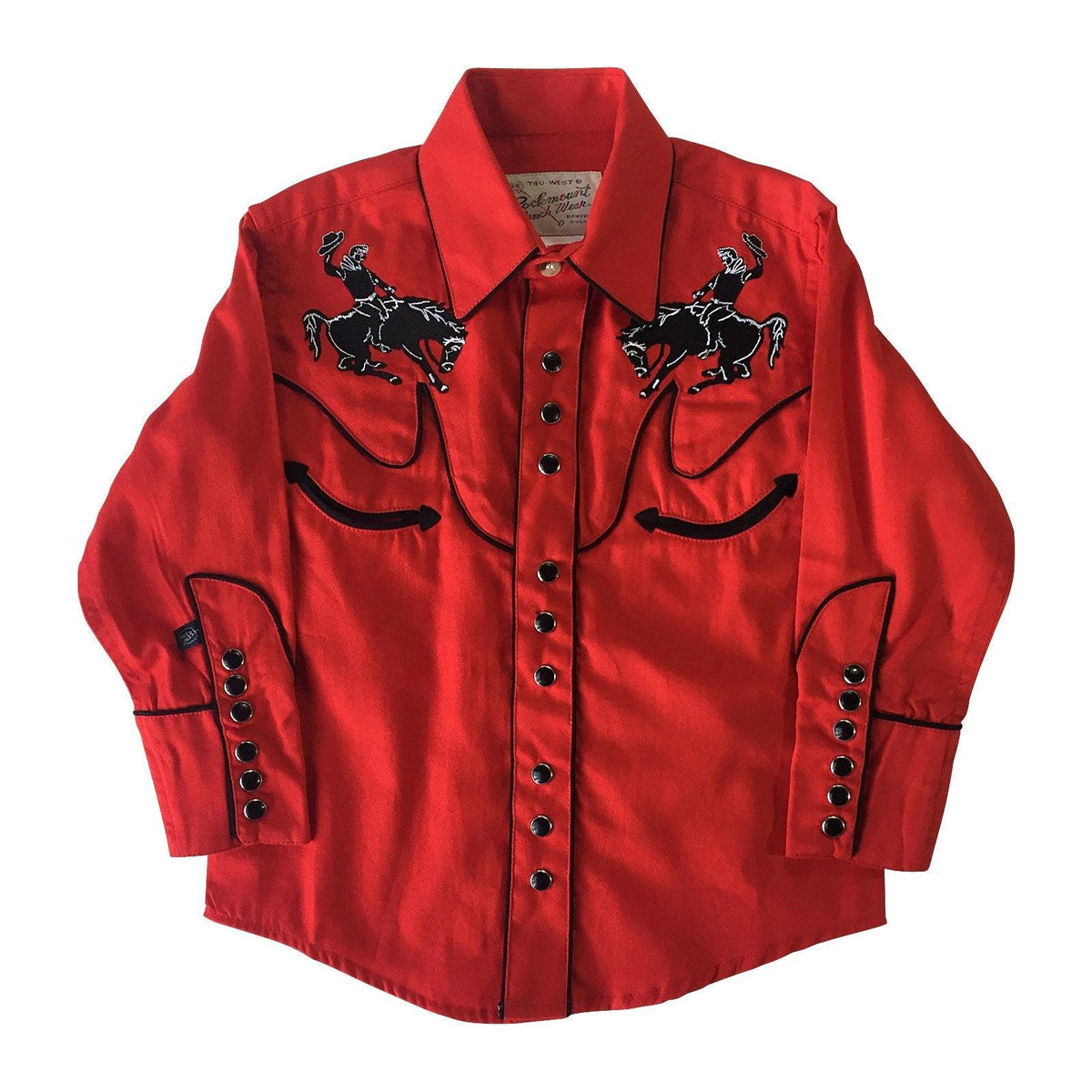 Rockmount Ranch Wear Kids Vintage Bronc Red Western Shirt - Flyclothing LLC