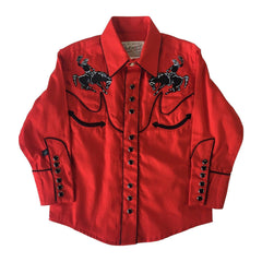 Rockmount Ranch Wear Kids Vintage Bronc Red Western Shirt - Rockmount Clothing