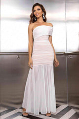 One-Shoulder Ruched Maxi Dress - Trendsi - Flyclothing LLC