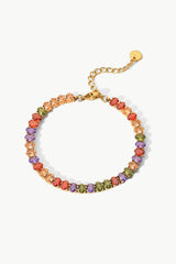 18K Gold Plated Multicolored Zircon Bracelet - Trendsi