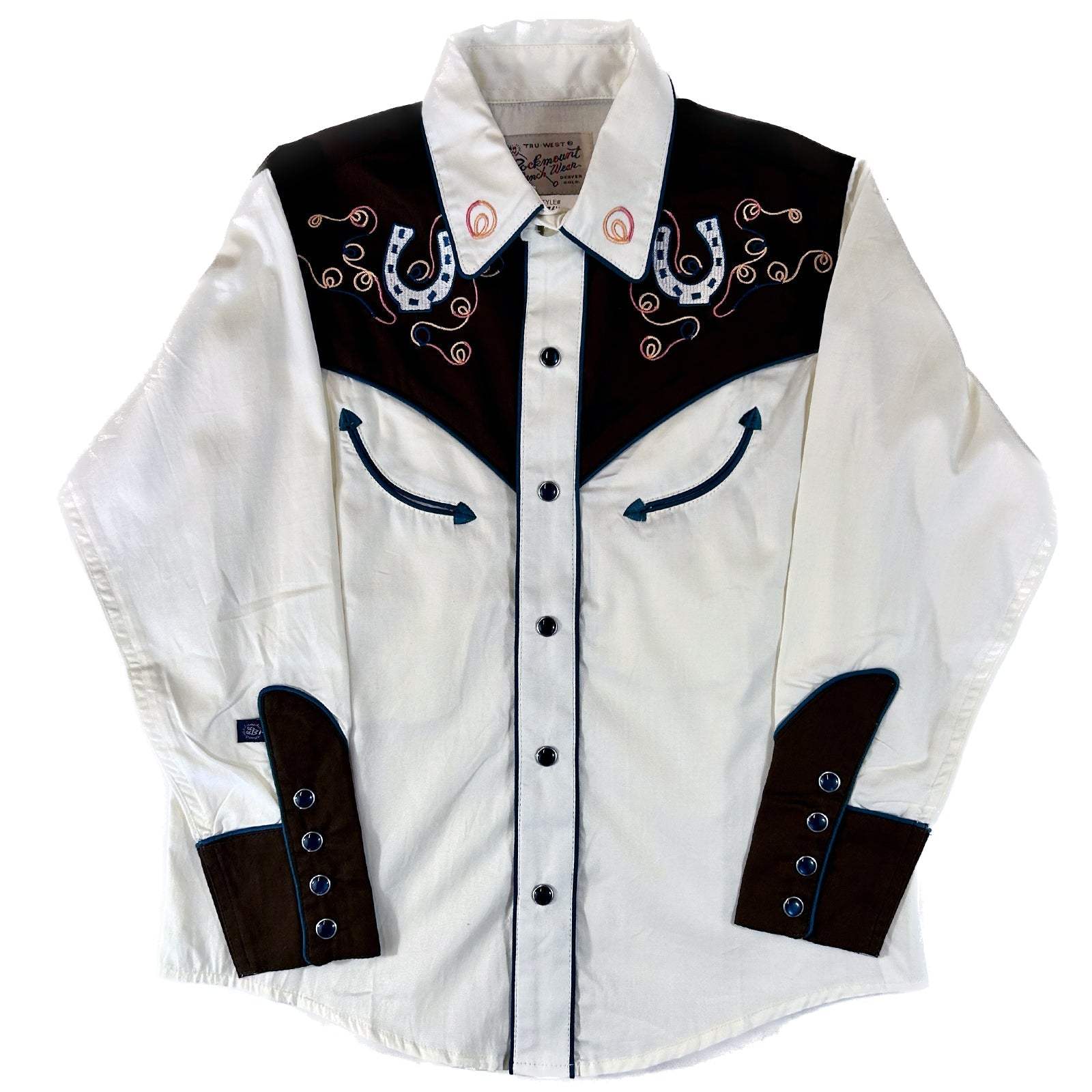 Rockmount Kid's Vintage 2 Tone Floral Horseshoe Embroidery - Rockmount Clothing - Flyclothing LLC