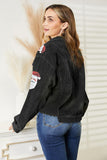 Sequin Raw Hem Jacket - Trendsi