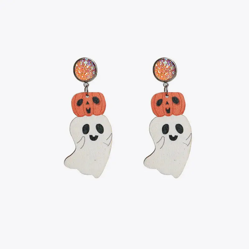 Ghost Shape Wooden Dangle Earrings - Trendsi - Flyclothing LLC