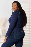 Basic Bae Long Raglan Sleeve Round Neck Top - Trendsi - Flyclothing LLC