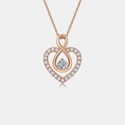 1 Carat Moissanite 925 Sterling Silver Heart Shape Necklace - Trendsi - Flyclothing LLC