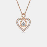 1 Carat Moissanite 925 Sterling Silver Heart Shape Necklace - Trendsi - Flyclothing LLC