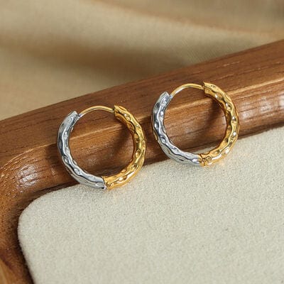 18K Gold-Plated Huggie Earrings - Trendsi