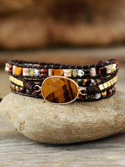 Geometrical Shape Triple-Layer Bracelet - Trendsi
