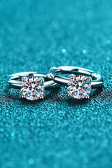 1 Carat Moissanite Huggie Earrings - Trendsi - Flyclothing LLC