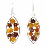 Flowers in Resin Ellipse Earrings - Artisana