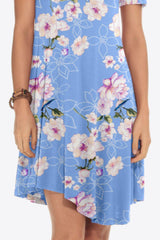 Floral Round Neck Short Sleeve Dress - Trendsi