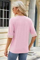 V-Neck Half Sleeve T-Shirt - Trendsi - Flyclothing LLC