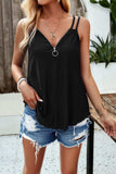 Eyelet V-Neck Double Strap Cami - Trendsi - Flyclothing LLC