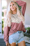 Leopard Round Neck Long Sleeve T-Shirt - Trendsi - Flyclothing LLC