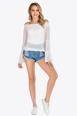 Swiss Dot Off-Shoulder Blouse - Trendsi - Flyclothing LLC