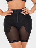 Full Size High-Waisted Lace Trim Shaping Shorts - Trendsi