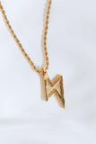 GNJ MANUFACTURING Cubic Zirconia Lightning Pendant Necklace - Trendsi