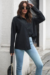 Dropped Shoulder Longline Shirt - Trendsi - Flyclothing LLC