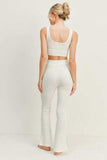 Kimberly C Waffle Tank and High Waist Flare Pants Set - Trendsi - Flyclothing LLC