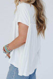 Frill Round Neck Short Sleeve T-Shirt - Trendsi - Flyclothing LLC