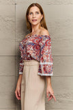 Off Shoulder Bohemian Style Blouse - Trendsi