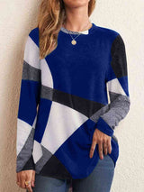 Color Block Round Neck T-Shirt - Trendsi - Flyclothing LLC