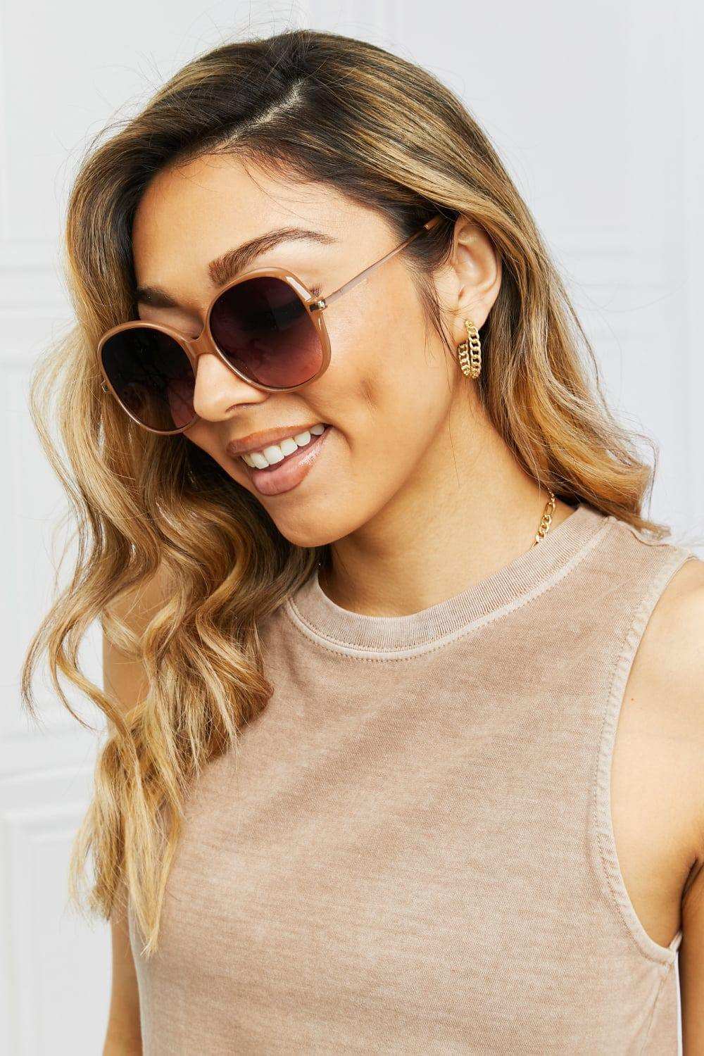 Metal-Plastic Hybrid Full Rim Sunglasses - Trendsi - Flyclothing LLC