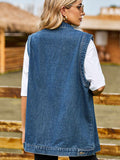 Button Down Denim Vest - Trendsi
