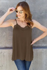 Basic Bae Full Size Lace Trim V-Neck Cami - Trendsi - Flyclothing LLC