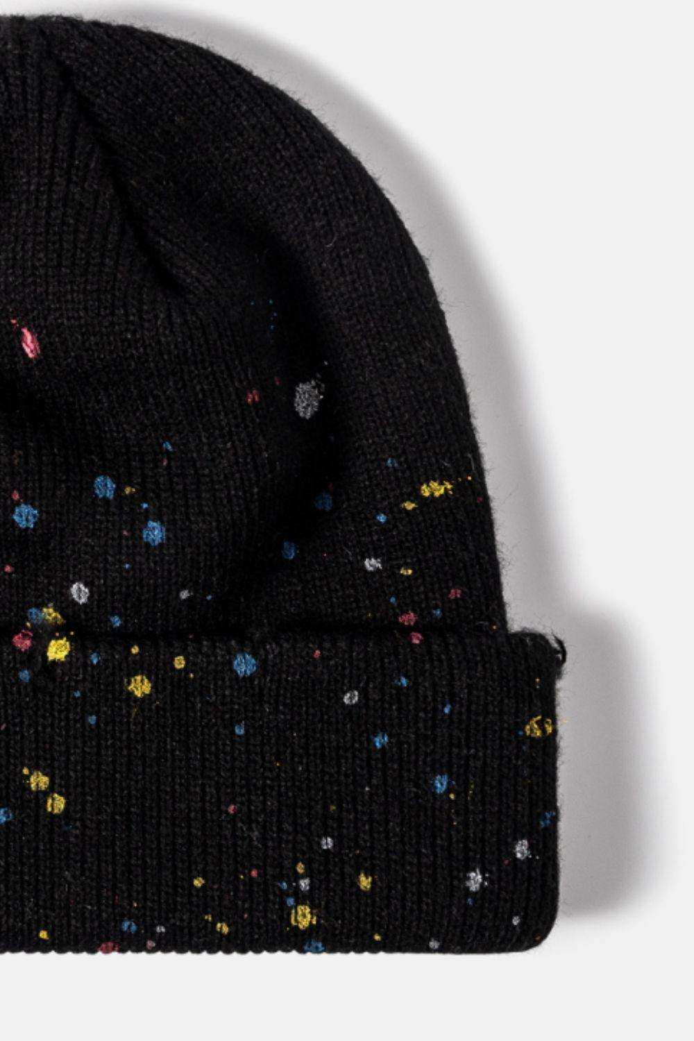 Confetti Rib-Knit Cuff Beanie - Trendsi - Flyclothing LLC