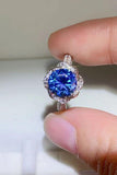 2 Carat Cobalt Blue Moissanite 925 Sterling Silver Ring - Trendsi