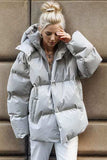Pocketed Zip Up Hooded Puffer Jacket - Trendsi - Flyclothing LLC