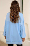 Buttoned Dropped Shoulder Sweatshirt - Trendsi - Flyclothing LLC