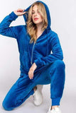 ACTIVE BASIC Faux Fur Zip Up Long Sleeve Hoodie and Joggers Set - Trendsi - Flyclothing LLC