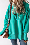 Quarter-Snap Dropped Shoulder Hoodie - Trendsi