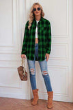 Plaid Button Up Dropped Shoulder Outerwear - Trendsi - Flyclothing LLC