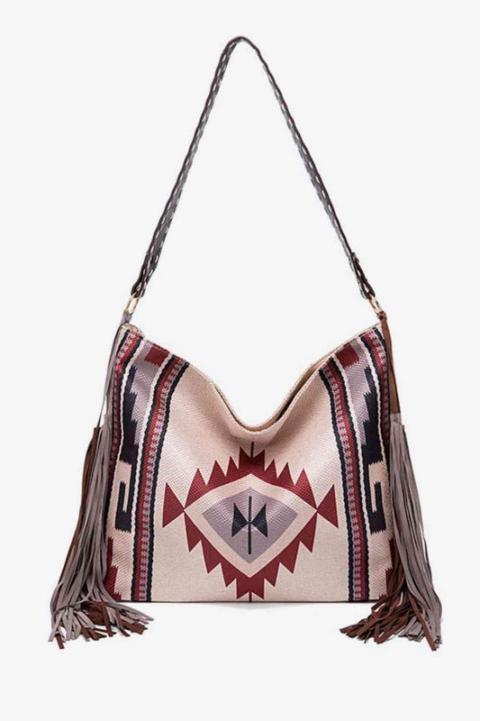 Geometric Canvas Tote Bag - Trendsi