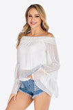 Swiss Dot Off-Shoulder Blouse - Trendsi