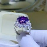 10 Carat Moissanite 925 Sterling Silver Flower Shape Ring - Trendsi