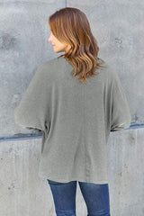Double Take Full Size Round Neck Long Sleeve T-Shirt - Trendsi - Flyclothing LLC